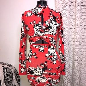 floral bodycon dress